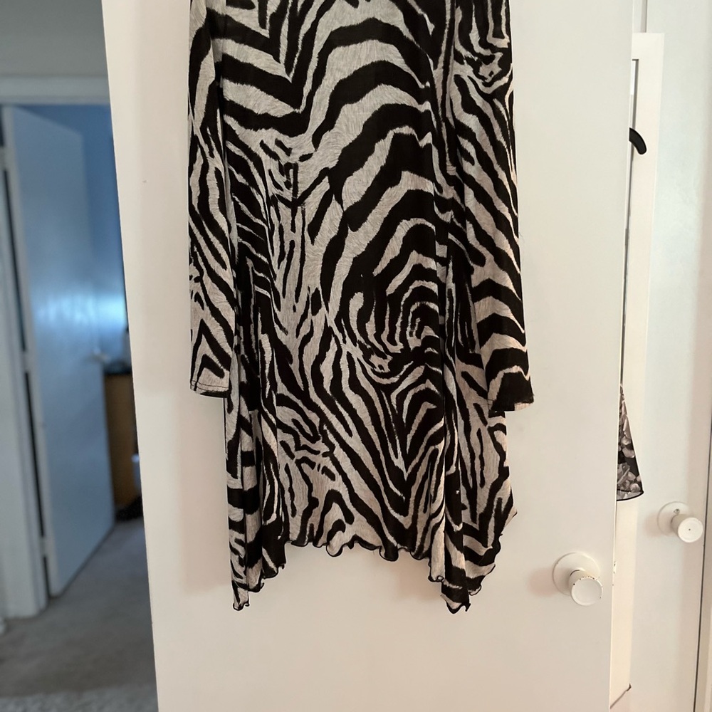 Joseph Ribkoff Black and White Zebra Print Cardigan